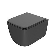 Унитаз подвесной "Меркурий" Point безободковый, сиденье дюропласт микролифт, графит